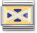 Nomination Classic Scotland Flag Enamel 18ct Gold & Steel Charm 030234/07