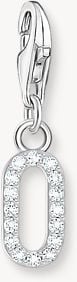 Thomas Sabo Silver Charm Pendant Number 0 With Zirconia 2124-051-21