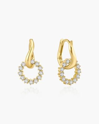Ania Haie Gold Pavé Interlocked Huggie Hoop Earrings E079-12G