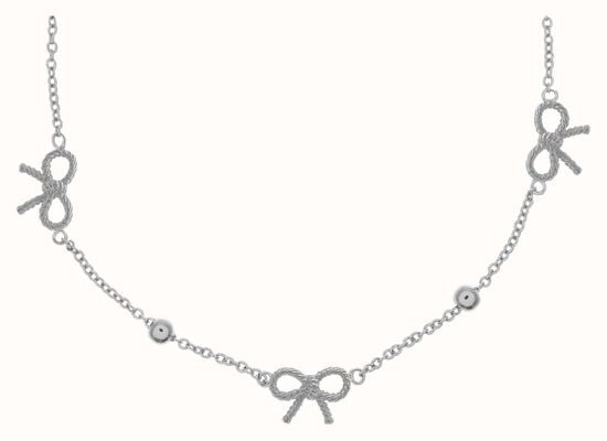 Olivia Burton | Women's | Vintage Bow And Ball Silver Necklace | OBJ16VBN20
