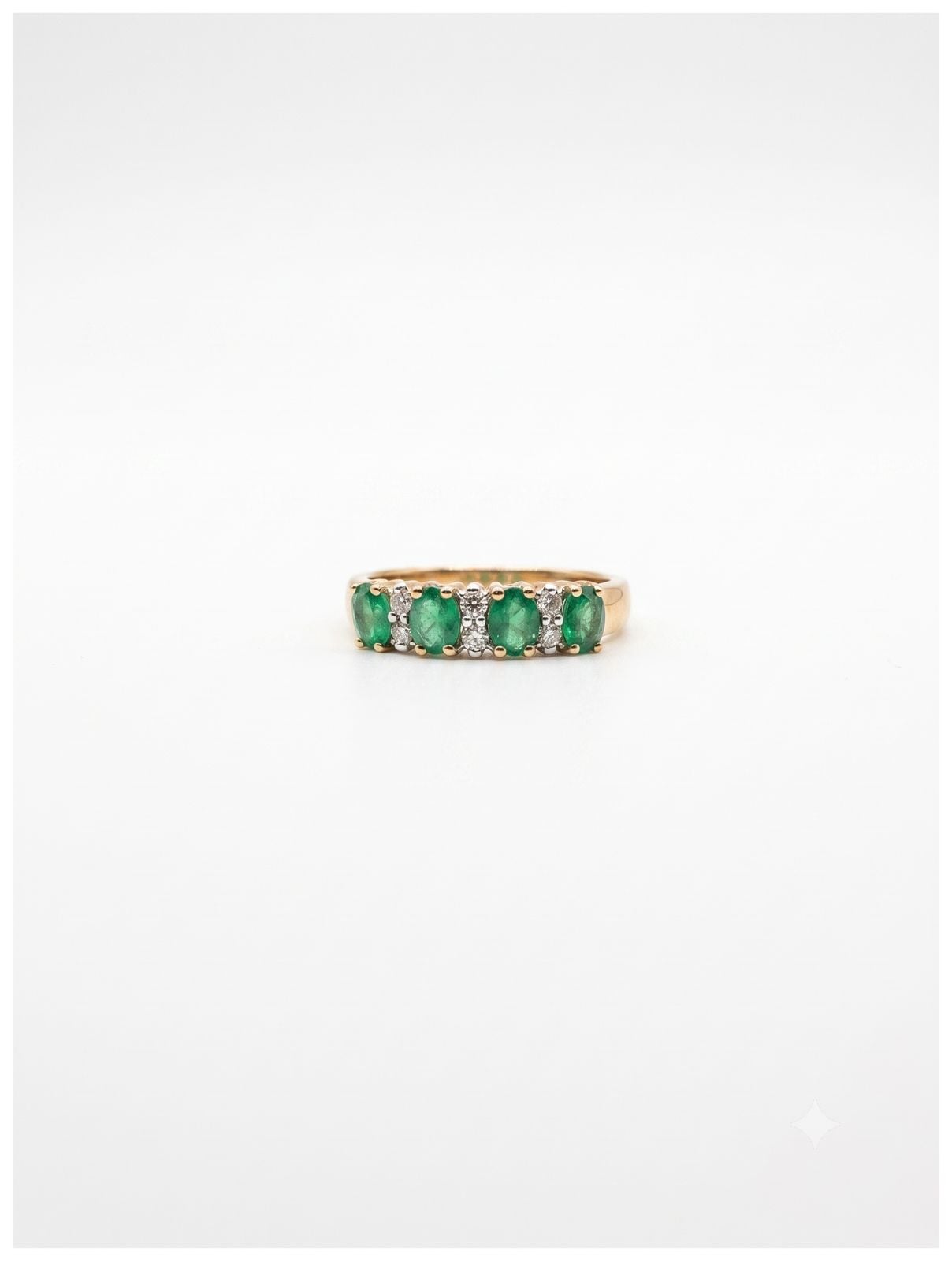 James Moore & Co GLES163-7 9c Yellow Gold Diamond Emerald Jewellery