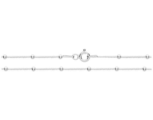 Treasure House G1360/20 Silver Fine Curb Bead Chain 20 Jewellery