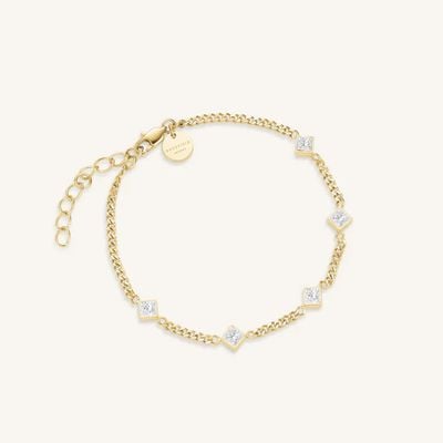 Rosefield Jewellery Playful Crystals Princess Bracelet Gold JBCPG-J1172