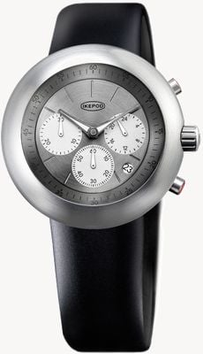 IKEPOD CHRONOPOD Alive 2018 009 (44mm) Silver Dial / Black Silicone Strap C009-SI-LB
