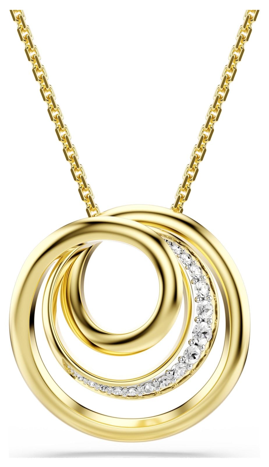 Swarovski 5740410 Hyperbola Necklace, Round Cut, White, Gold Jewellery