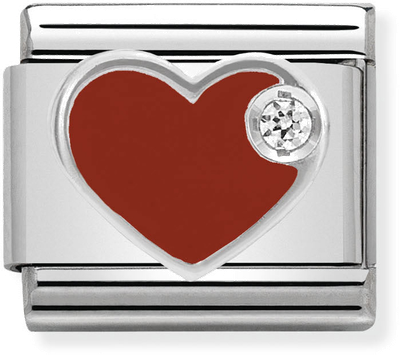 Nomination Classic Heart Sterling Silver & Steel Enamel Charm 330305/01