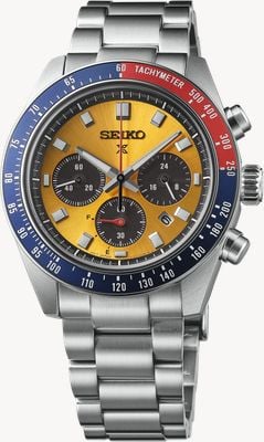 Seiko Prospex 'Pogue' Solar Chronograph 1969 Re-interpretation (41.4mm) Yellow Dial / Stainless Steel SSC947P1