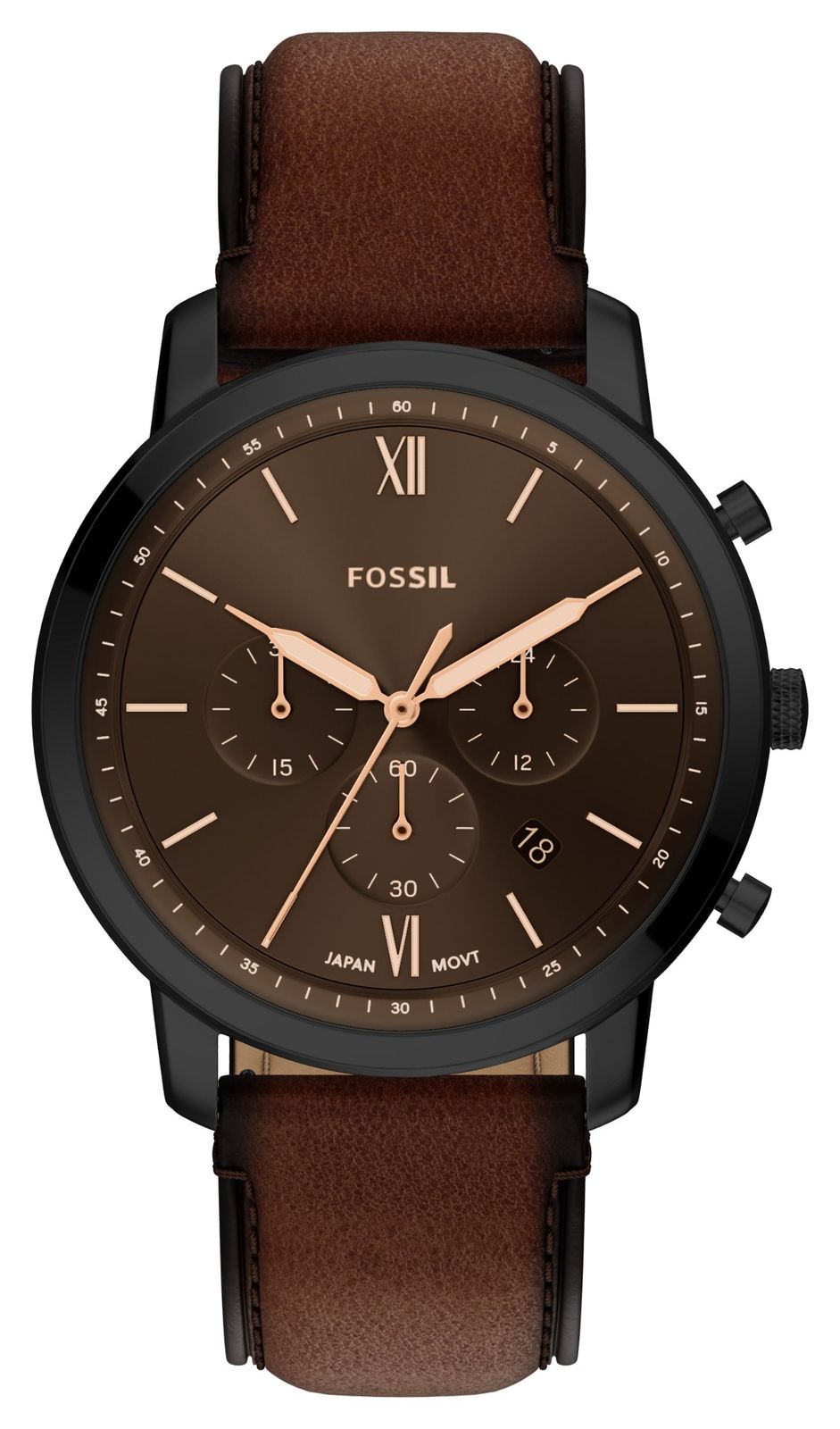 Fossil FS6163 Neutra Chronograph (44mm) Black Dial / Brown Watch
