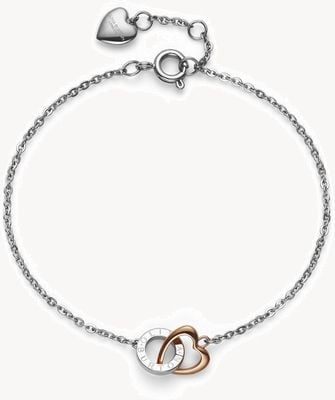 Olivia Burton Kindred Interlink Heart Silver & Rose Gold Plated Bracelet 24100554