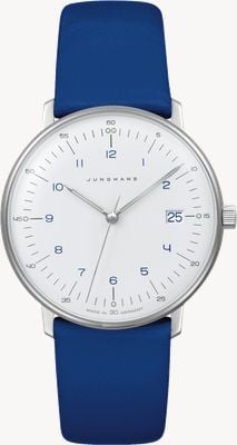 Junghans Max Bill Damen Quartz | Blue Leather Strap Sapphire Crystal 47/4540.02