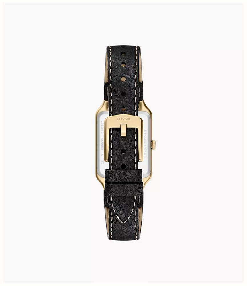 Fossil Raquel 23 mm Three-Hand Date Black Leather Fossil Watch ES5505 - alternate view 2