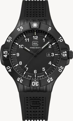 GLOCK Precision Date Quartz (43mm) Black Textured Dial / Black Silicone RTF Strap GW-15-3-22