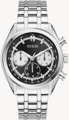 Guess DAWSON Multifunction (44mm) Black Sunray Dial / Stainless Steel Bracelet GW0971G1