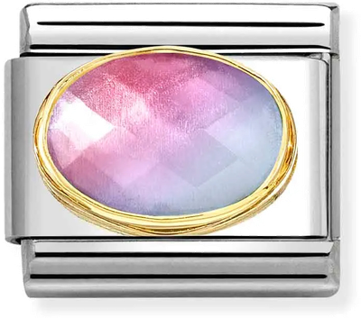 Nomination Classic Light Blue Rose Gemstone Steel Charm 030612/035