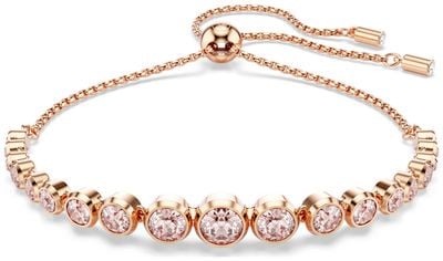 Swarovski Ladies Pink Imber Tennis Bracelet Rose-Gold Tone Plated 5718204