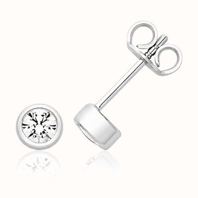Sterling Silver CZ Round Stud Earrings SEG0104