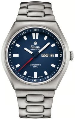 Tutima Glashütte M2 Coastline Automatic (43mm) Deep Blue Dial / Titanium Bracelet 6150-02