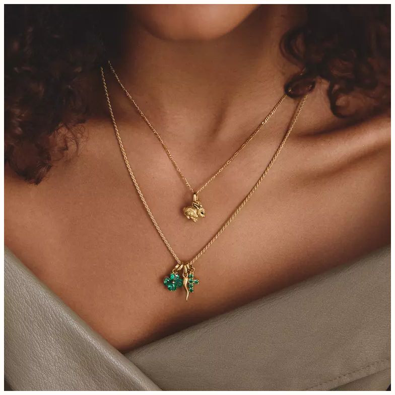 Thomas Sabo Thomas Sabo Gold-Toned Metal & Green Nanocrystal Cross Pendant CC1206-M01-6 - alternate view 4