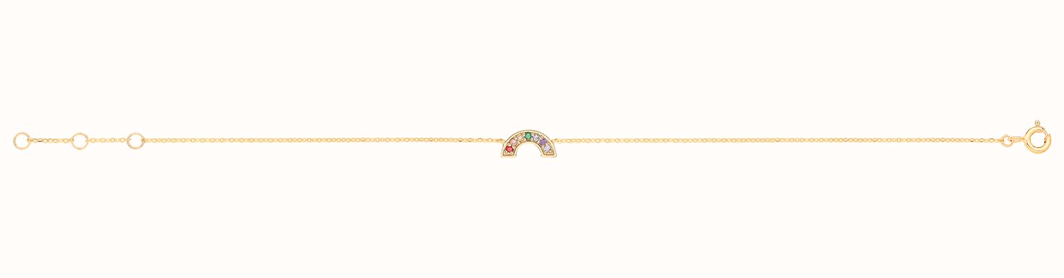 James Moore TH Ladies 9ct Yellow Gold Rainbow Bracelet BR658