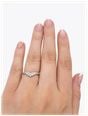 5 Stone Pavé Natural Diamond Platinum Chevron Half Eternity Band J8293 - alternate view 4