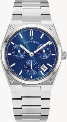 Jacques Du Manoir Horizon Multifunction Quartz (41mm) Blue Dial / Stainless Steel Bracelet JWN05703