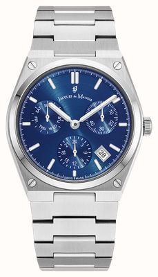 Jacques Du Manoir Horizon Multifunction Quartz (41mm) Blue Dial / Stainless Steel Bracelet JWN05703