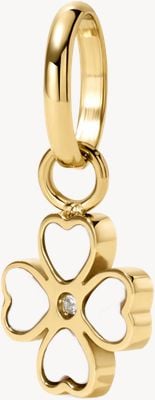 D.LOUISE Gold Plated Mini Clover With CZ Charm CH17
