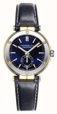 Herbelin Newport Quartz Small-Seconds (35mm) Blue Sunray Dial / Navy Blue Leather Strap 18289T1N35
