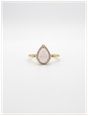 James Moore & Co Natural Diamond & Rose Quartz Cabochon Pear Cut 9ct Yellow Gold Ring J83504