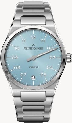 MeisterSinger Kaenos Automatic (40mm) Sunburst Ice Blue Dial / Stainless Steel Bracelet KS914