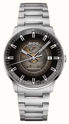 Mido Commander Gradient Automatic (40mm) Transparent Smoky Dial / Stainless Steel Bracelet Watch M0214071141100
