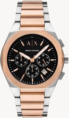 Armani Exchange Quartz Chronograph (42mm) Black Dial /Two-Tone Stainless Steel Bracelet AX4181