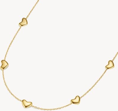 D.LOUISE Bubble Heart Multi Gold Plated Necklace NAN-14