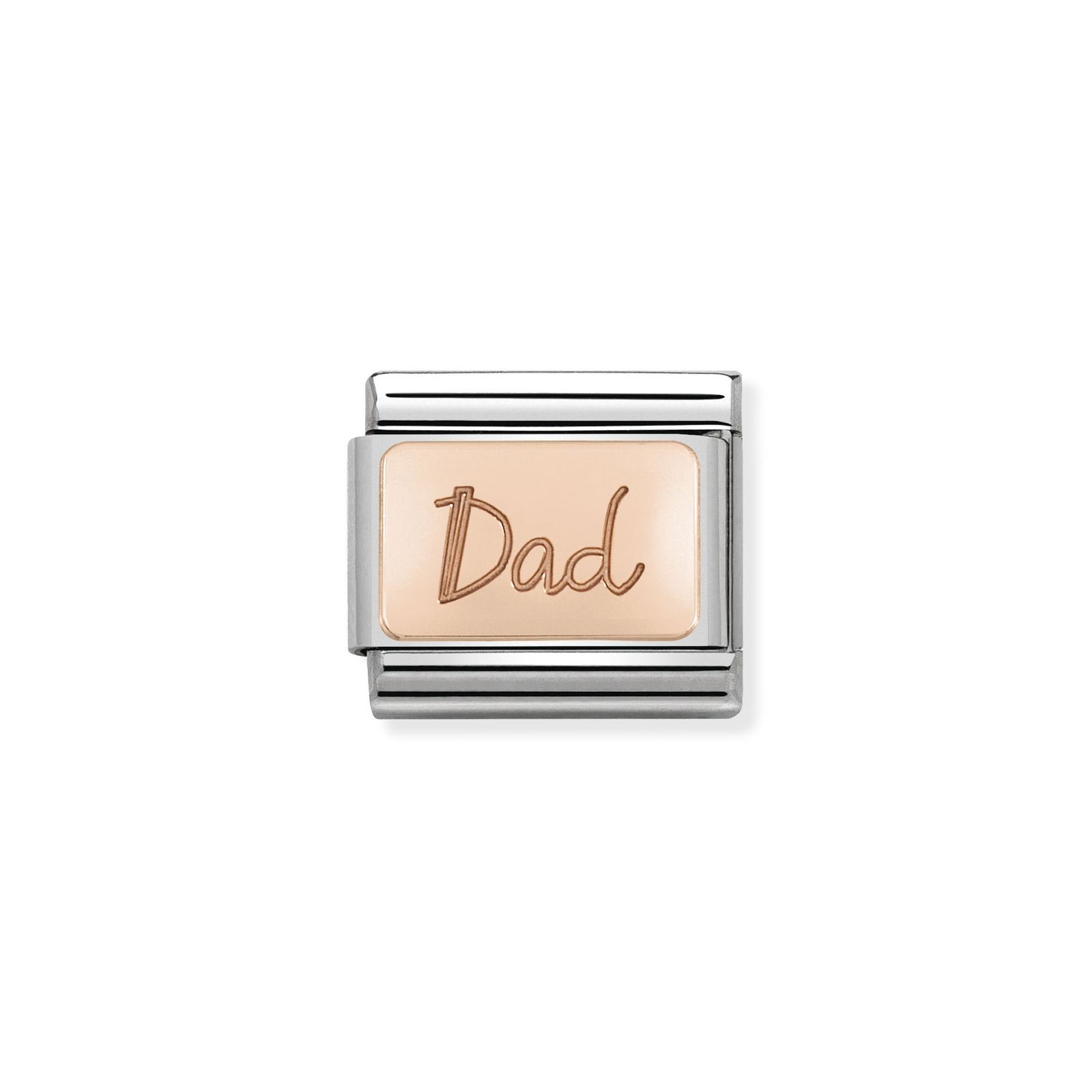 Nomination 430101/32 Classic Dad 9ct Rose Gold & Steel Charm Jewellery