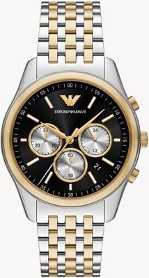 Emporio Armani Quartz Chronograph (41mm) Black Dial / Two-Tone Stainless Steel Bracelet AR11713