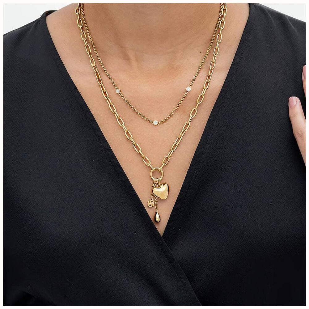 BOSS Jewellery Amara Gold Tone Ion Plated Stainless Steel Crystal Necklace 1580883 - alternate view 3