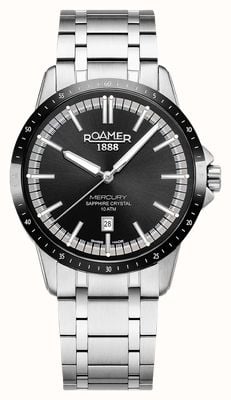 Roamer Mercury Classic Quartz (42mm) Black Dial / Stainless Steel Bracelet 968833 41 85 20