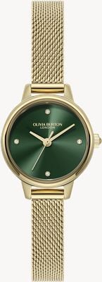 Olivia Burton Mini Classic (23mm) Green Dial / Gold PVD Stainless Steel Mesh Bracelet 24000246