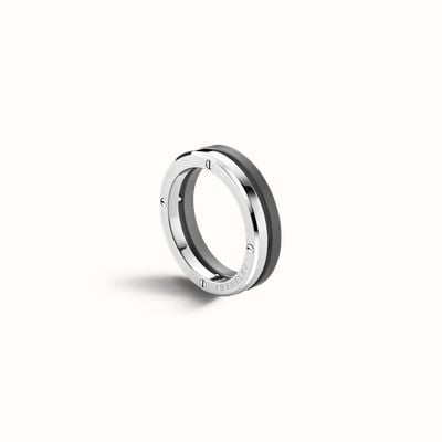 Herbelin Newport Duo Ring - Brushed And Polished Stainless Steel - 7mm