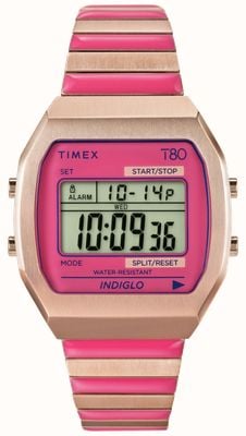 Timex 'Timex 80' Digital (36mm) Digital Dial / Pink Expandable Bracelet TW2W41600