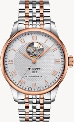 Tissot Men's Le Locle | Powermatic 80 | Silver Open Heart Dial | Two-Tone Stainless Steel Bracelet T0064072203302