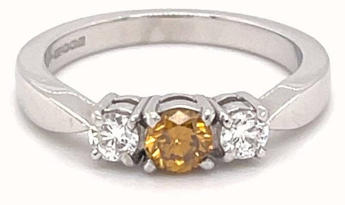 18k White Gold Yellow Diamond Ring JM4334