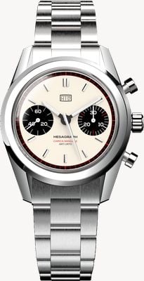 HTD Hesagraph Cannoli Bi-Compax Chronograph (39mm) Ivory Dial / Stainless Steel BH9 Bracelet H19F25C