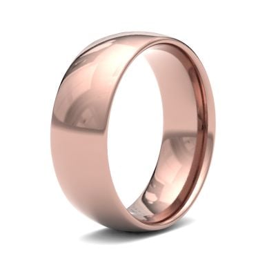 James Moore Wedding Rings | 9ct Rose Gold | 7mm | Light | Traditional Court | AG_7LLC-9R