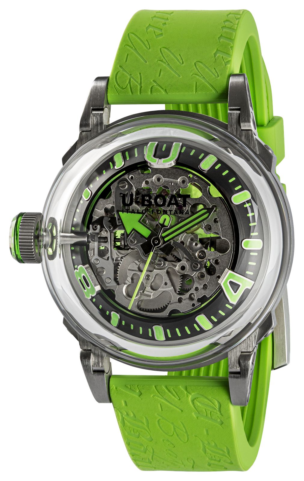 U-Boat 3344 U-65 Automatic SS (44mm) Skeleton Dial / Green Watch