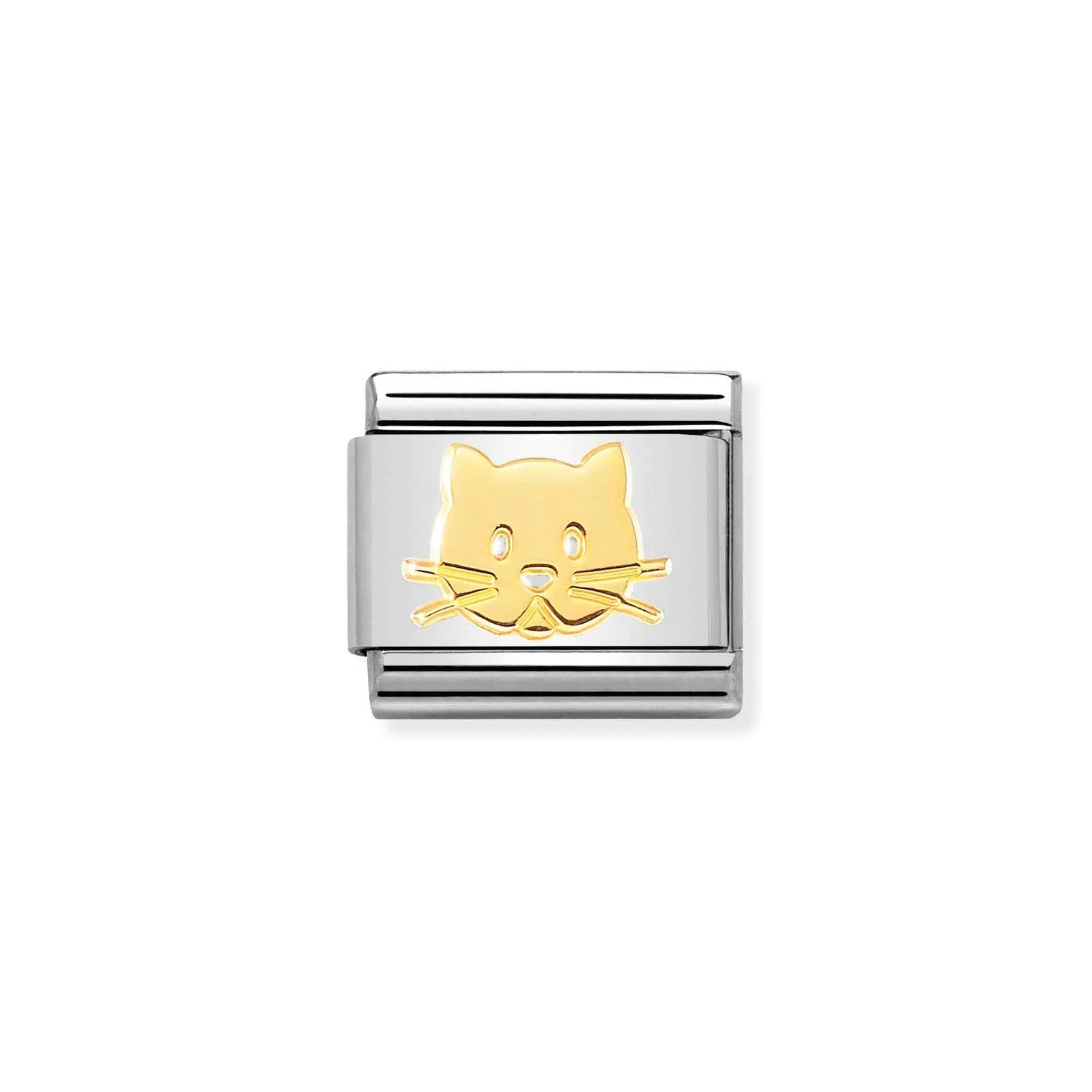 Nomination 030162/53 Classic Cat 18ct Gold & Steel Charm Jewellery