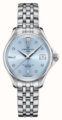 Certina Women's DS Action Lady Powermatic 80 (34.5mm) Light Blue Dial / Stainless Steel Bracelet C0322071104600