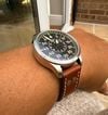 Customer picture of Laco Aachen Automatic - Laco 31 Upgrade (42mm) Black Dial / Brown Calf Leather Strap Watch 861690.2.PR