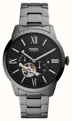 Fossil Men's Townsman Automatic | Black Dial | Gunmetal Stainless Steel Bracelet ME3172
