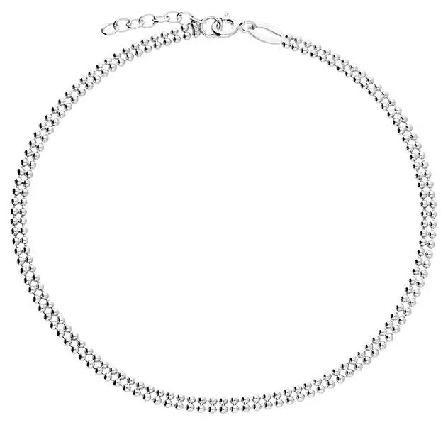 James Moore CME H4949/S Silver Mini Ball Double Layer Anklet Jewellery